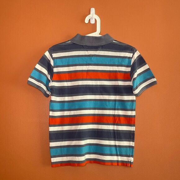 Tommy Hilfiger Striped Stretch Polo Collared Shirt Kids Boys Size L - Picture 2 of 3